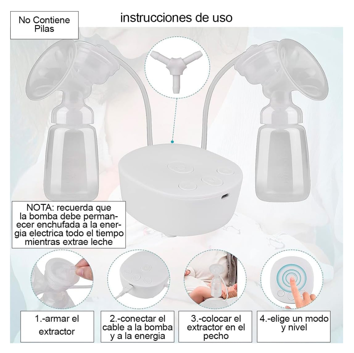 Miniatura 8 de Extractor doble leche materna USB my371